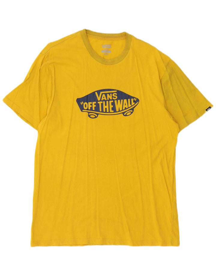 Vans Mens Slim Fit Graphic T-Shirt Top XL Jaune Coton