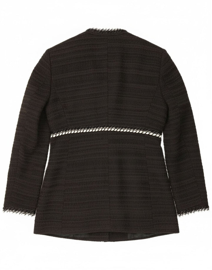 Zara Veste Blazer Ouverte Femme UK 14 Large Noir