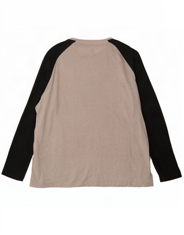 Fat Face Haut Homme Manches Longues 2XL Gris Colorblock Coton