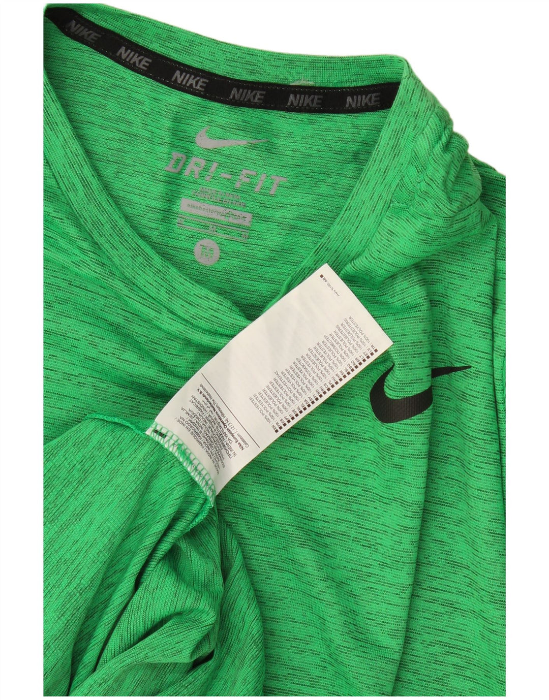 Nike T-shirt Dri Fit pour homme en polyester moucheté vert moyen