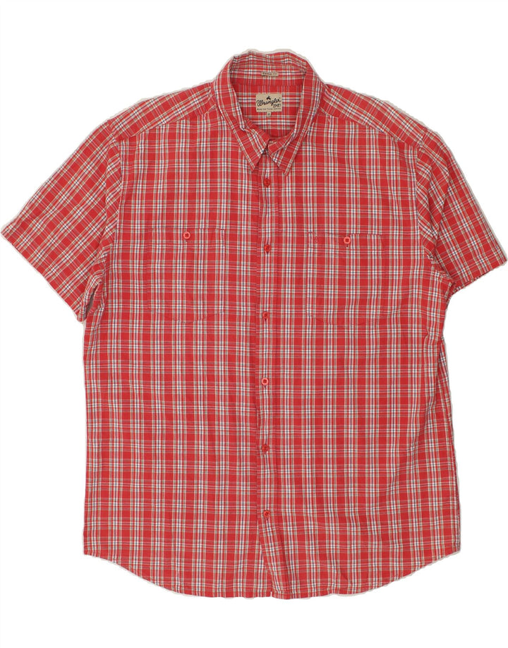 WRANGLER Chemise à manches courtes pour homme 2XL en coton à carreaux rouges