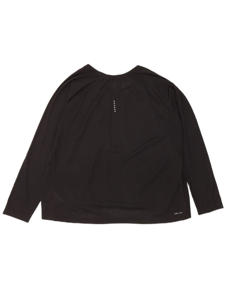 Nike Haut Dri Fit à manches longues pour femme UK 22 3XL Noir Polyester