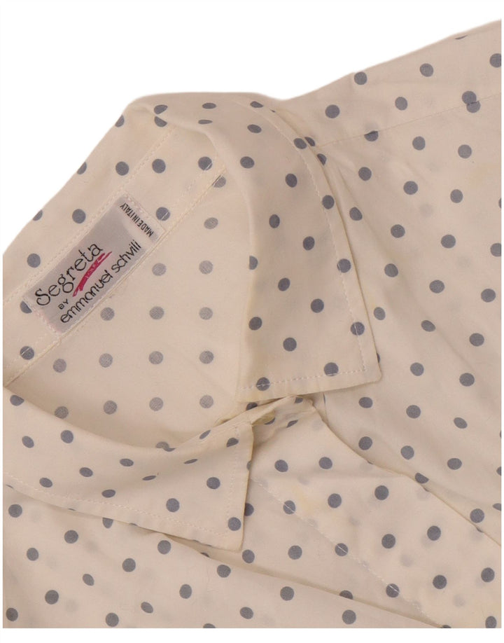 Emmanuel Schvili Chemise Femme UK 18 XL Blanc Taché