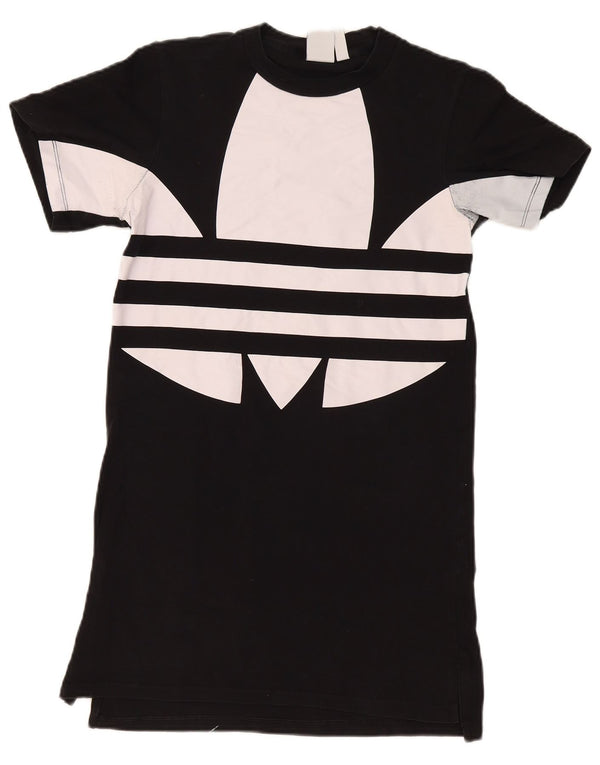 Adidas Robe t-shirt surdimensionnée graphique pour femme UK 2 2XS Noir Colourblock