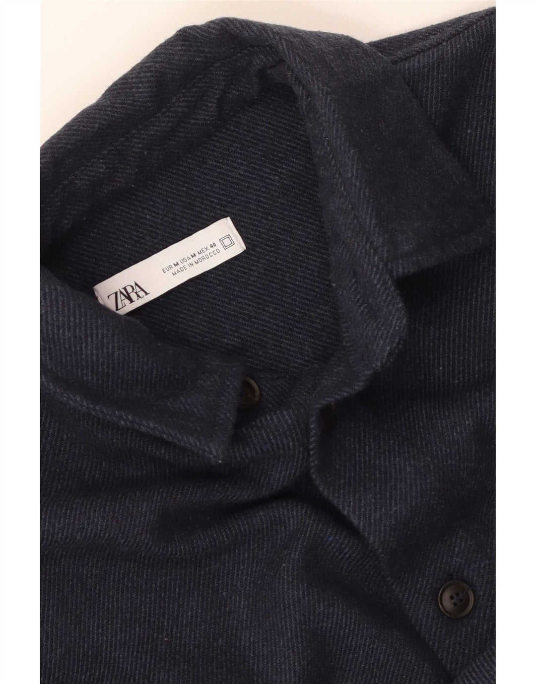 Chemise en flanelle homme Zara bleu marine moyen