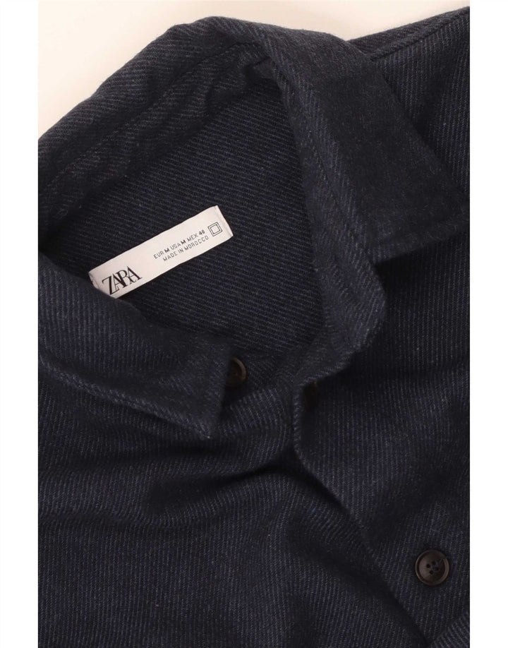 Chemise en flanelle homme Zara bleu marine moyen