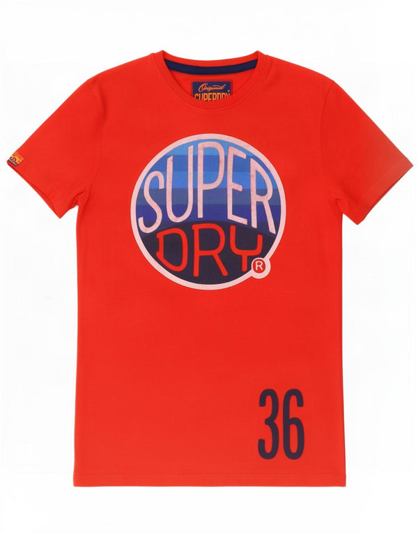 Superdry T-Shirt Graphique Top XS Rouge Coton Homme