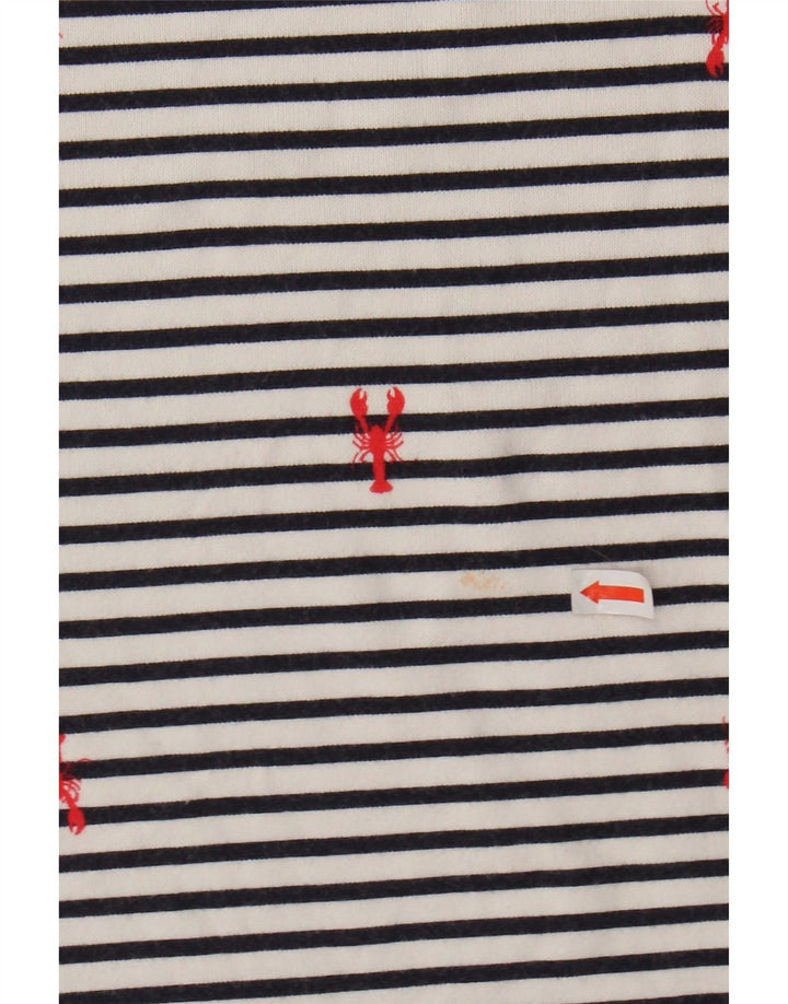 JOULES Top Femme Manches Longues UK 44 Large Blanc Rayé