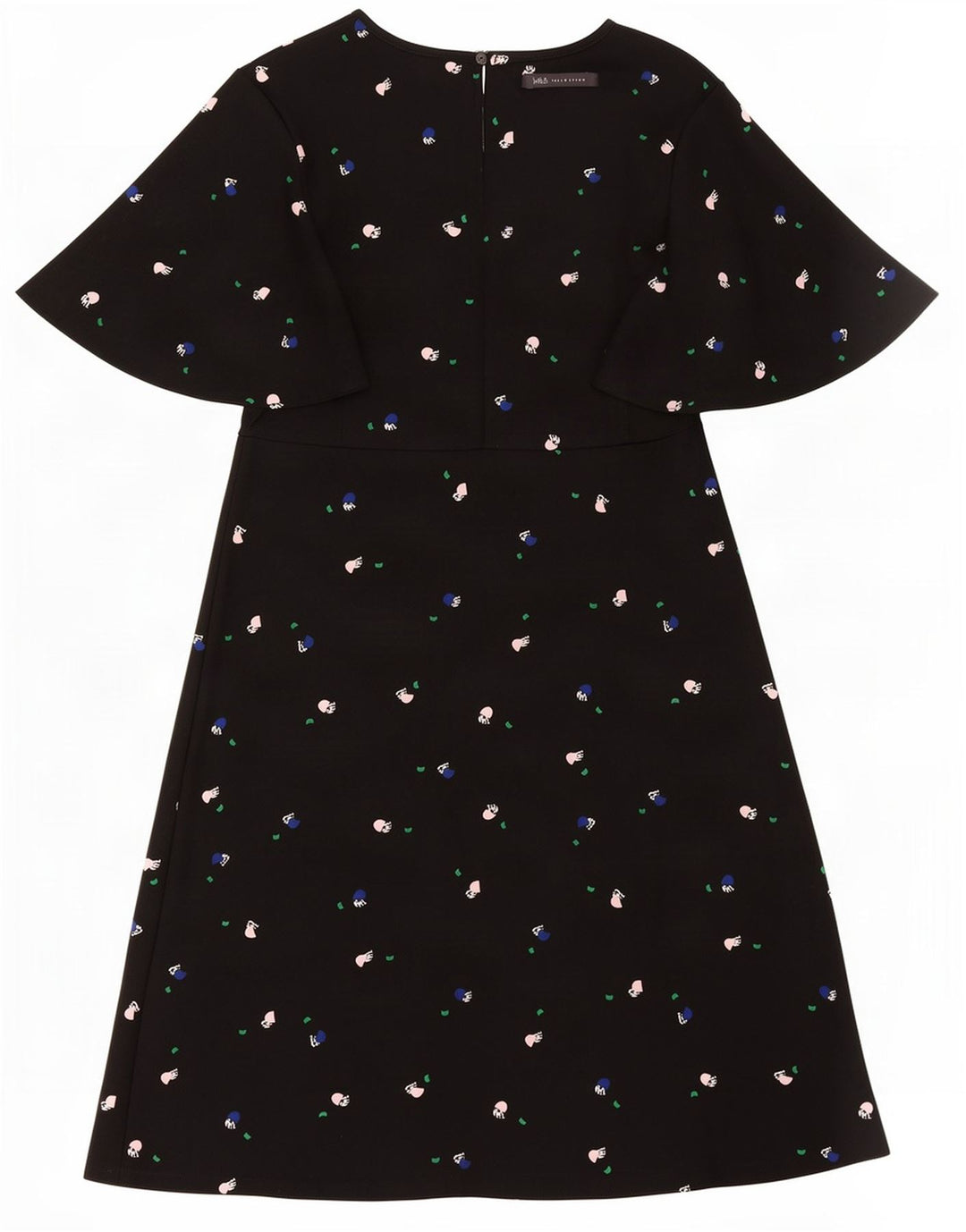 Marks & Spencer Robe trapèze à motif abstrait pour femme UK 10 Small Noir