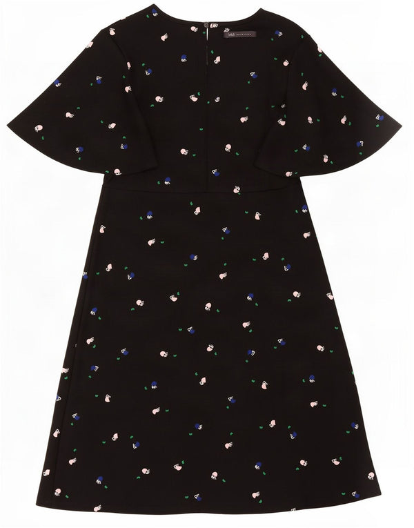 Marks & Spencer Robe trapèze à motif abstrait pour femme UK 10 Small Noir