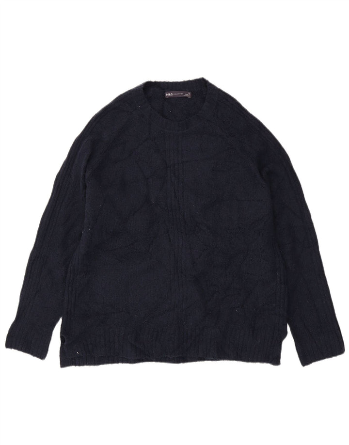 Marks & Spencer Pull à col rond pour femme UK 14 Bleu marine moyen