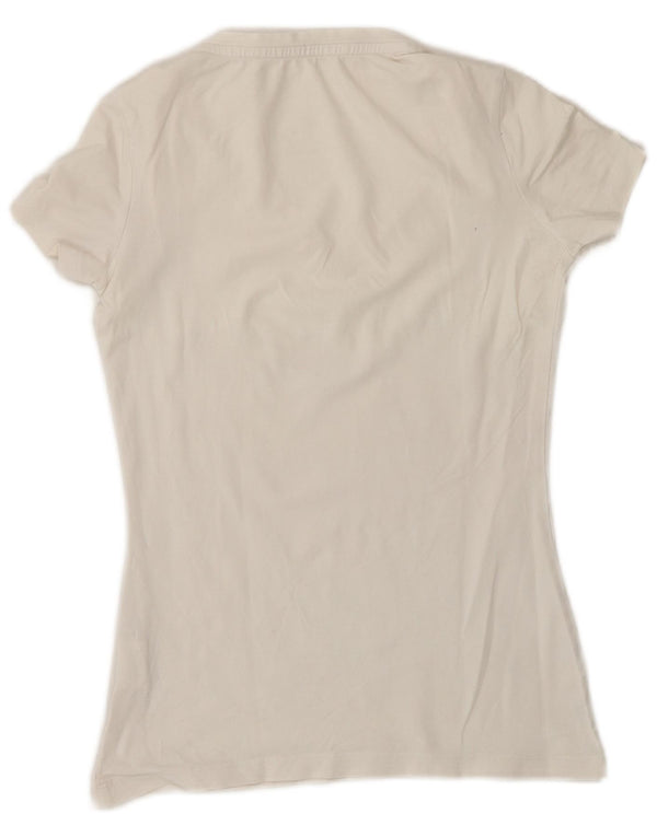 Calvin Klein Jeans T-shirt graphique pour femme UK 6 XS Blanc Coton