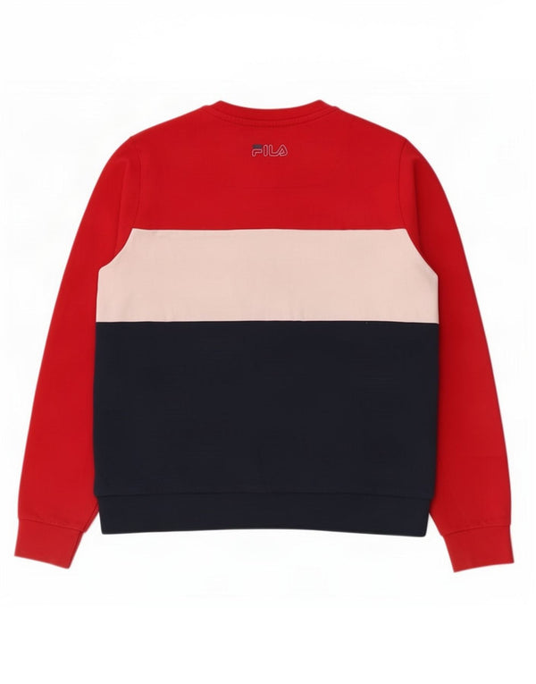 Fila Sweat-shirt graphique pour femme UK 10 Small Bleu marine Colourblock