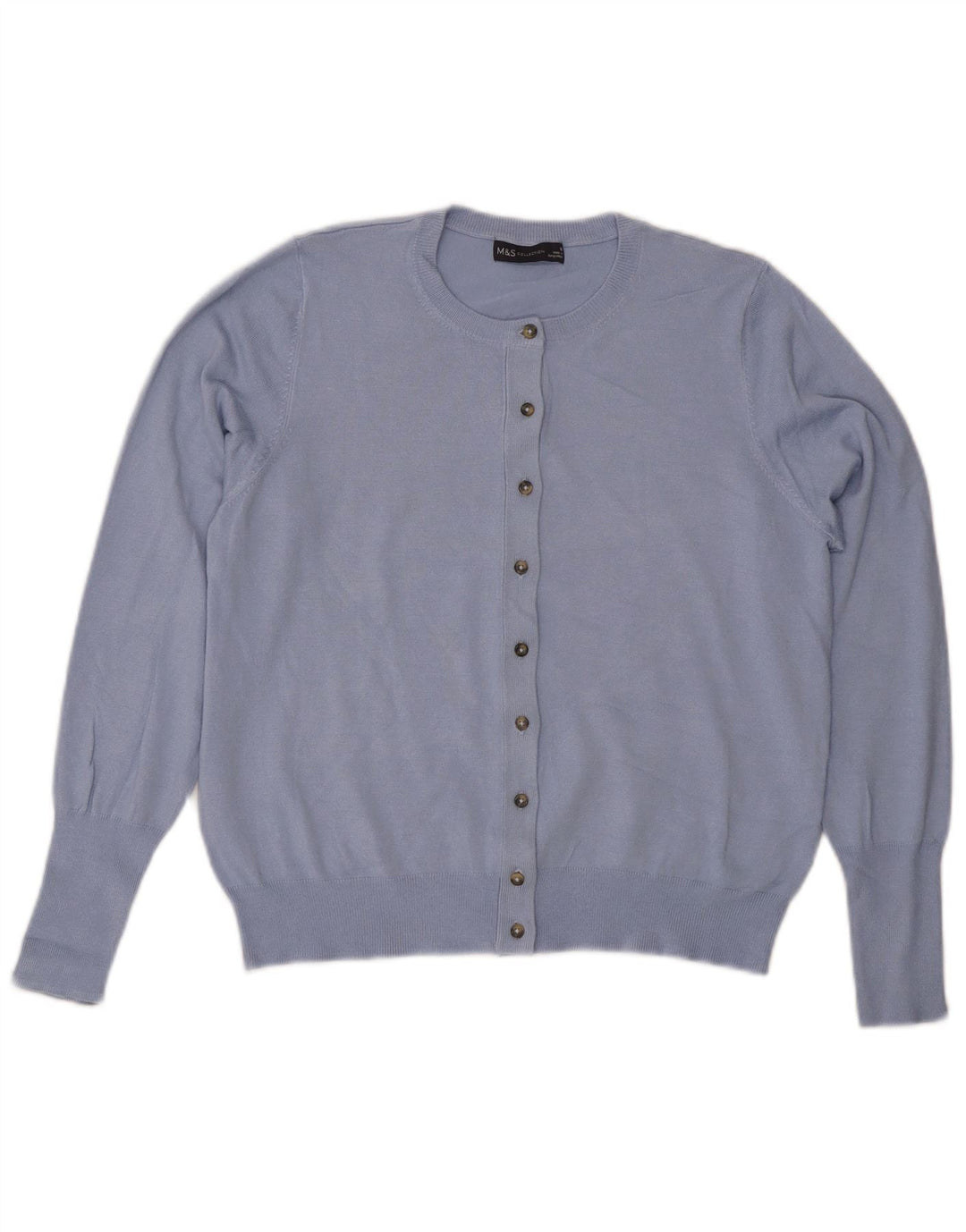 Marks & Spencer Pull Cardigan Femme UK 16 Large Bleu Viscose