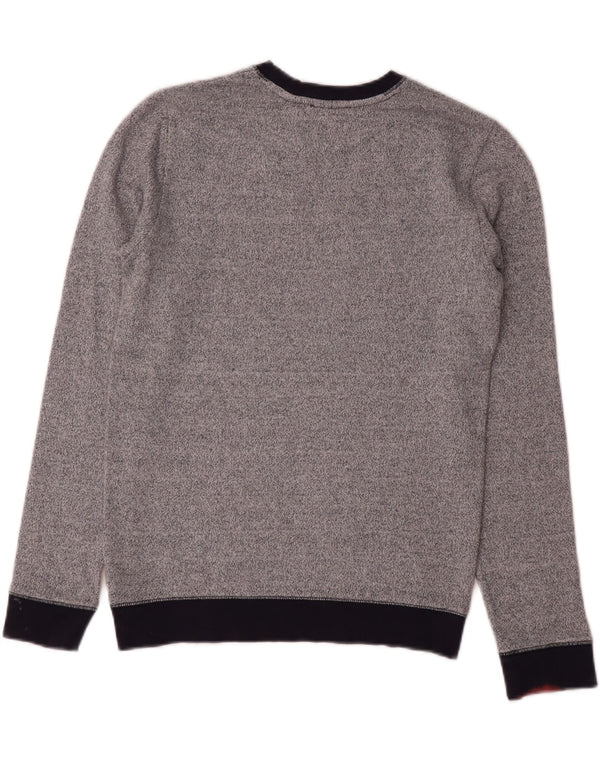 Reiss Homme Sweatshirt Jumper Small Gris Moucheté Viscose