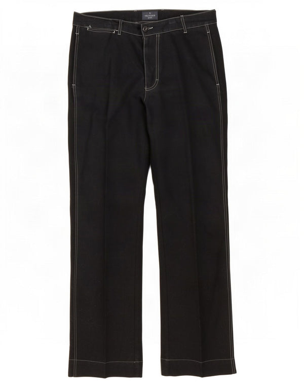 Trussardi Pantalon Chino Droit Homme IT 52 XL W36 L34 Noir Coton
