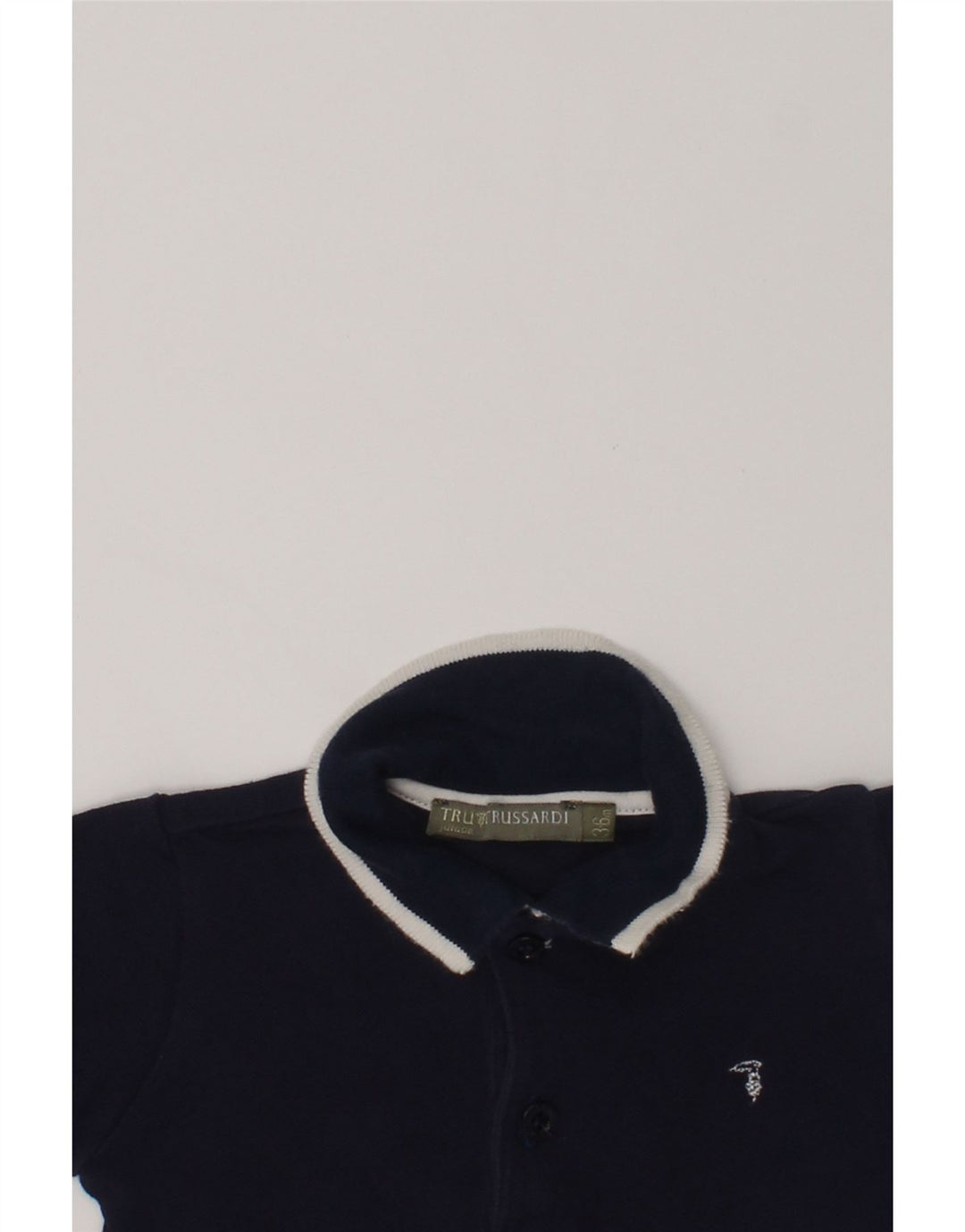 TRUSSARDI Baby Boys Polo Shirt 3-6 Months Navy Blue Cotton | Vintage Trussardi | Thrift | Second-Hand Trussardi | Used Clothing | Messina Hembry 