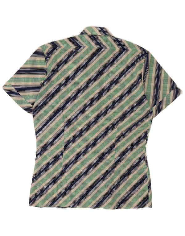 vintage Mens Short Sleeve Shirt Taille 39 Moyen Multicolore Rayé