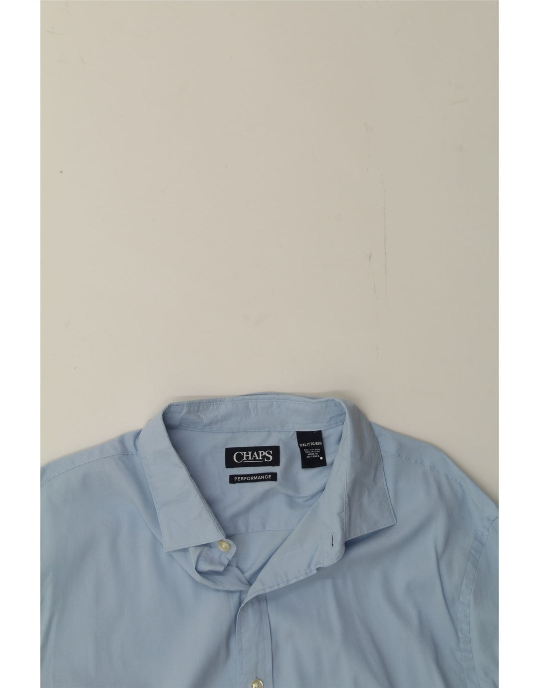 CHAPS Mens Performance Shirt 2XL Blue Nylon Vintage Chaps and Second-Hand Chaps from Messina Hembry 