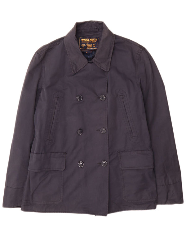 Woolrich Trench Femme UK 18 XL Bleu Marine Coton