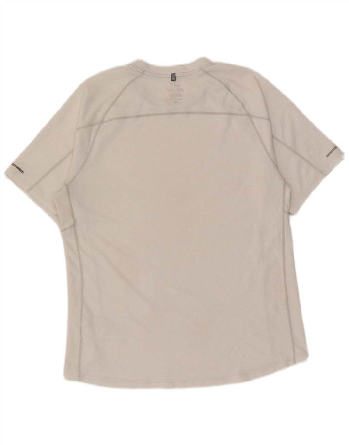 Nike Hommes Dri Fit T-Shirt Haut Moyen Blanc Polyester