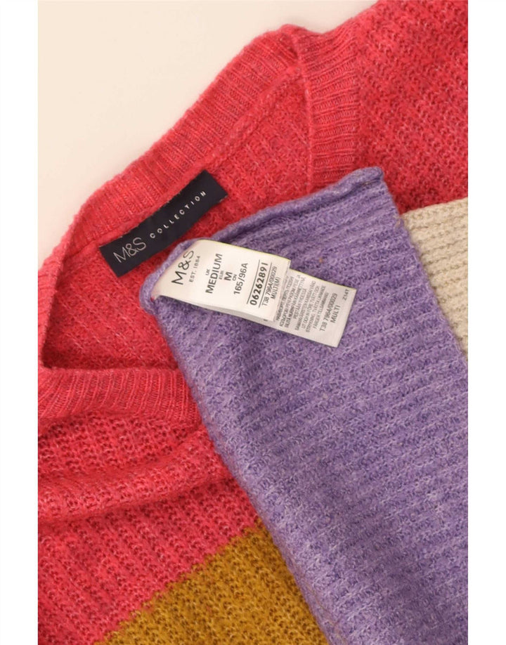 Marks & Spencer Pull col bateau pour femme UK 14 Medium Multicolore