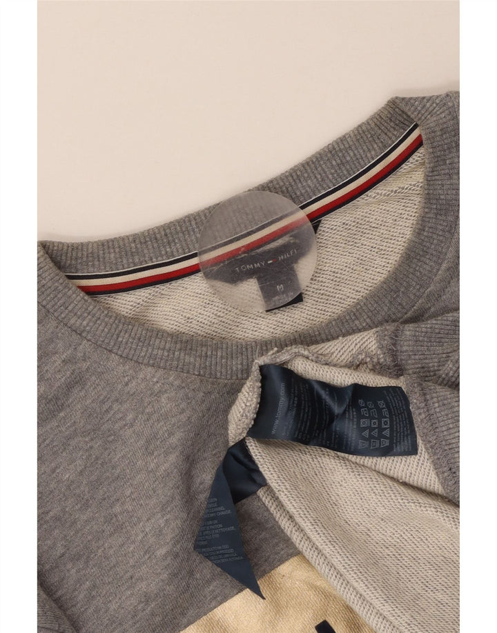 Tommy Hilfiger Sweat-Shirt Graphique Homme Gris Moyen Moucheté Coton