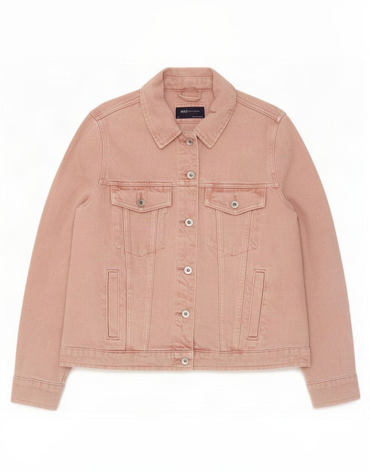 Marks & Spencer Veste en jean pour femme UK 14 Coton rose moyen