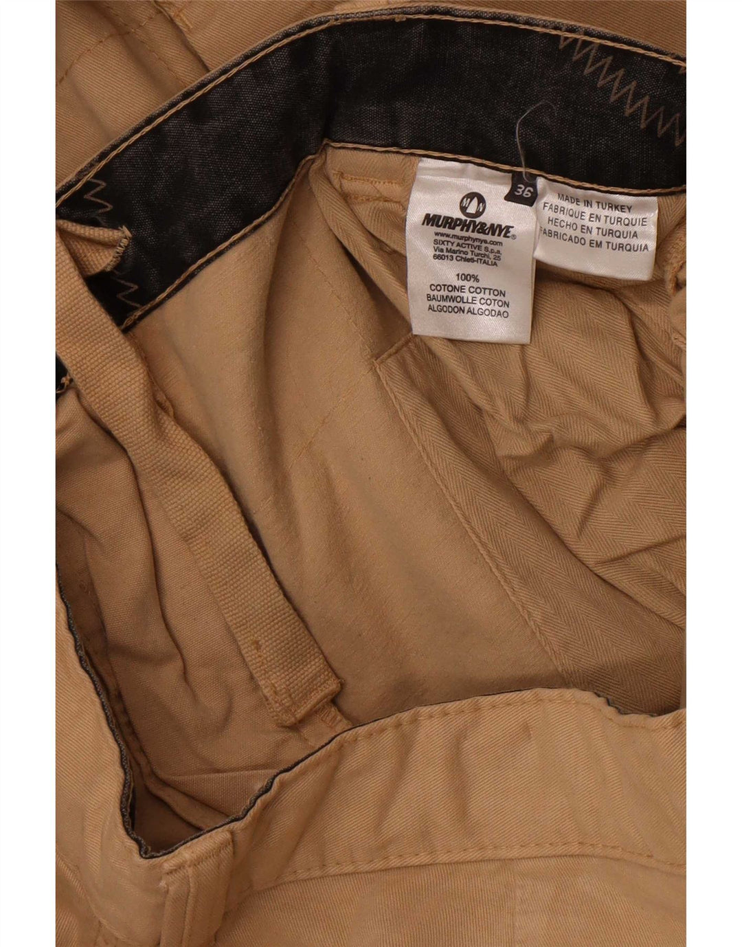 Murphy & Nye Pantalon cargo droit pour homme W36 L34 Coton beige