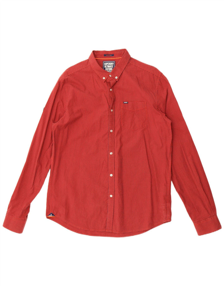 Superdry Chemise Regular Fit XL Rouge Vichy Coton Homme