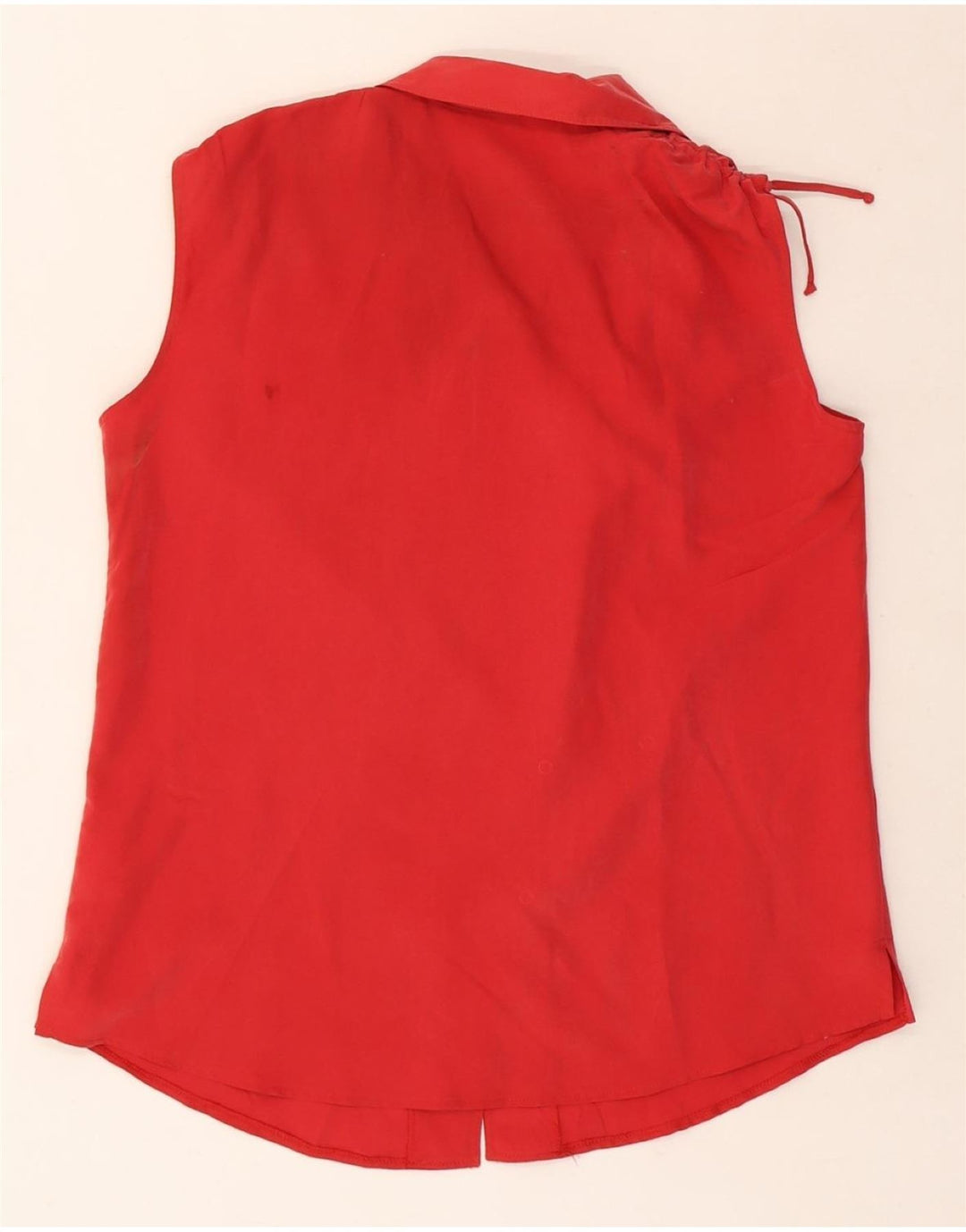 VINTAGE Womens Sleeveless Shirt Blouse IT 44 Medium Red Polyester Vintage Vintage and Second-Hand Vintage from Messina Hembry 