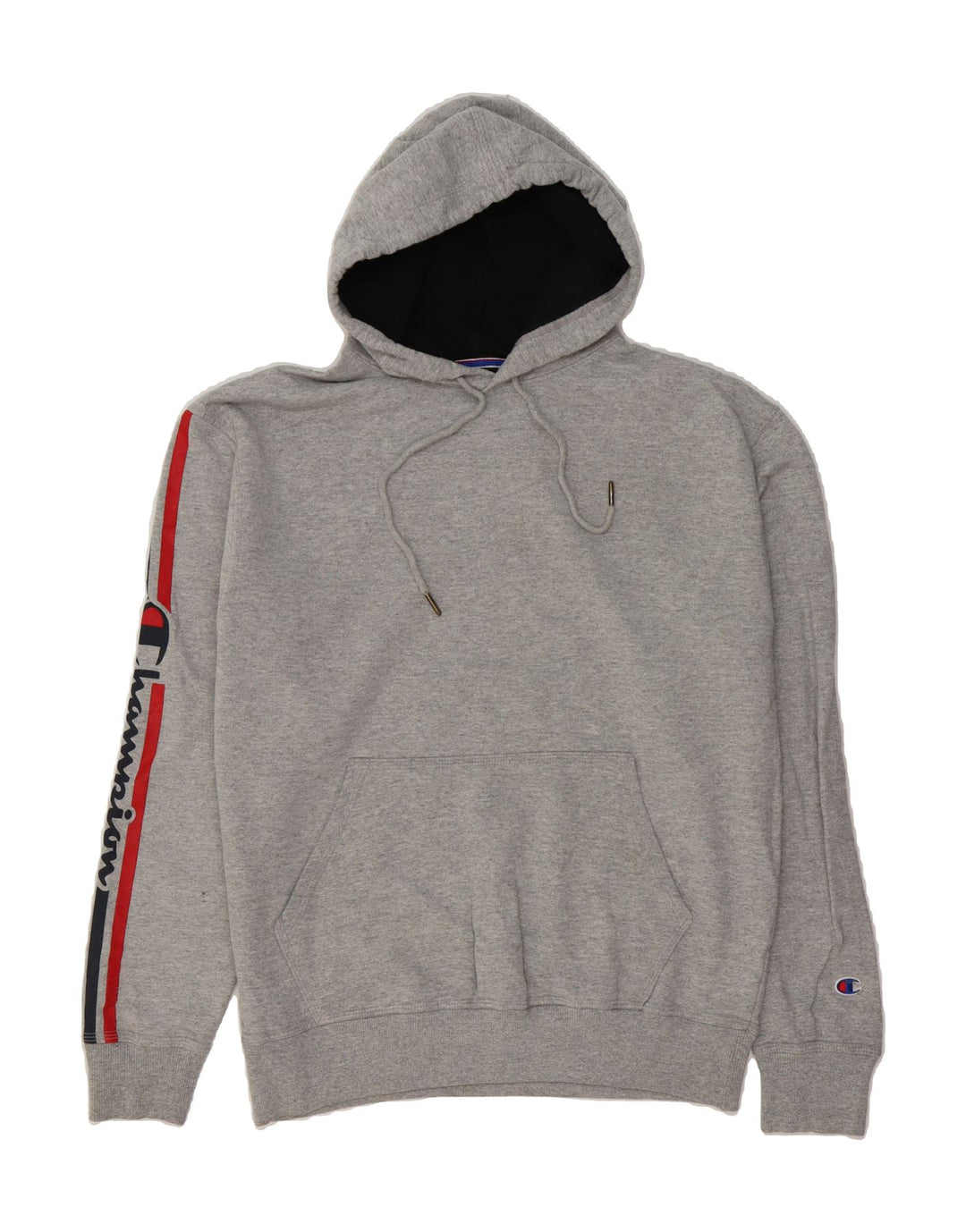 CHAMPION Mens Graphic Hoodie Jumper Medium Grey Cotton Vintage Champion and Second-Hand Champion from Messina Hembry 