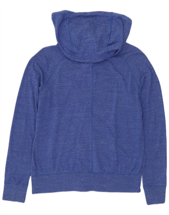 Nike Pull à capuche zippé pour femme UK 14 Coton moucheté bleu moyen