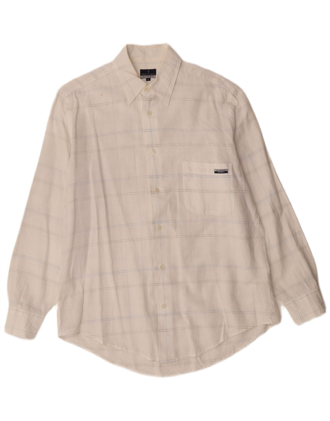 Trussardi Chemise À Carreaux En Coton À Carreaux Blanc Cassé Moyen