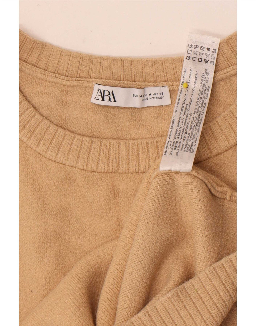 Zara Femme Débardeur UK 14 Beige Moyen Viscose
