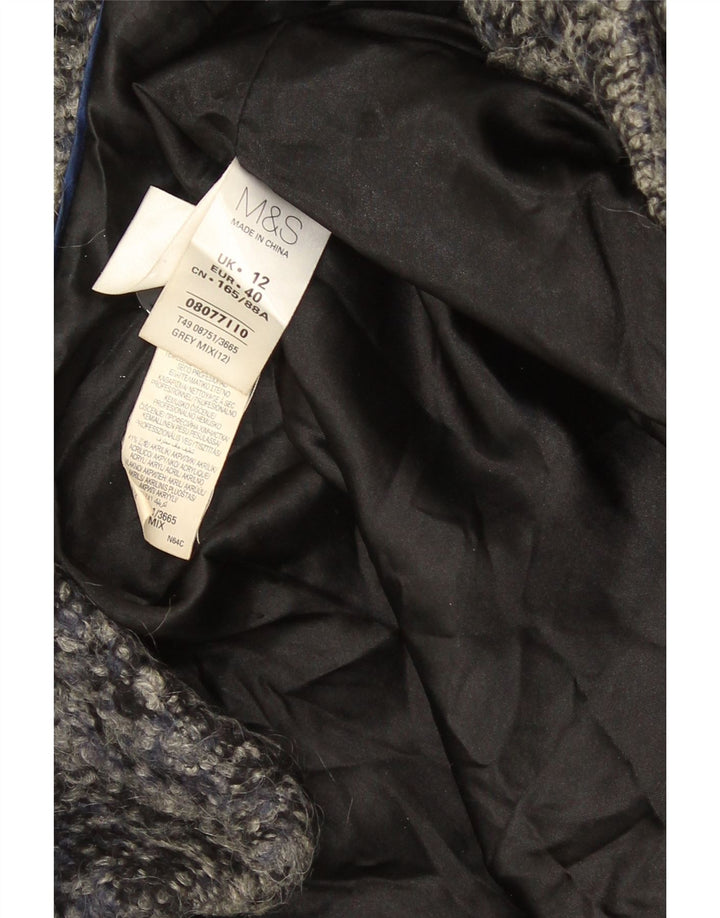 Marks & Spencer Manteau croisé pour femme UK 12 Gris moyen moucheté