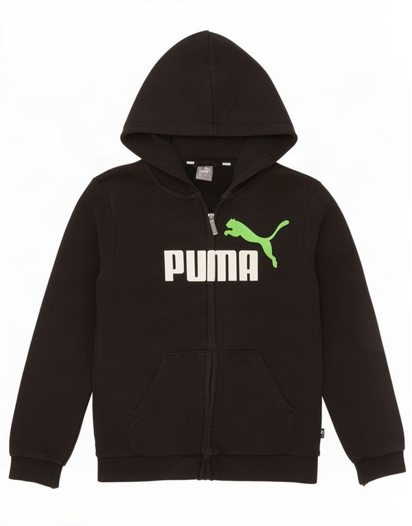 Puma Sweat à capuche graphique zippé garçon 11-12 ans Noir Coton