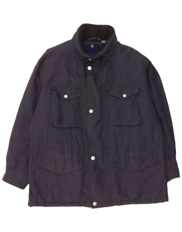 Henry Cottons Mens Utility Jacket IT 52 XL Navy Blue Nylon