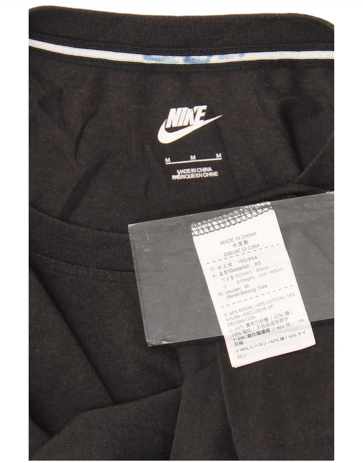 NIKE T-shirt graphique pour femme UK 12 Medium Noir Modal