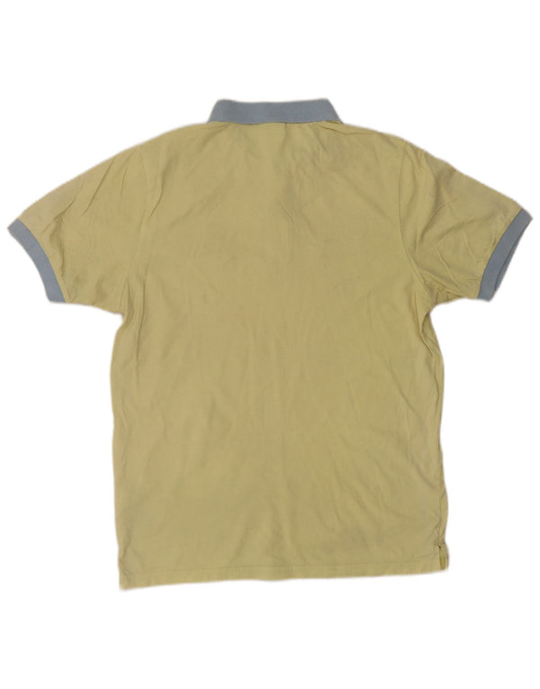 Ellesse Mens Polo Shirt Large Yellow Colourblock Cotton