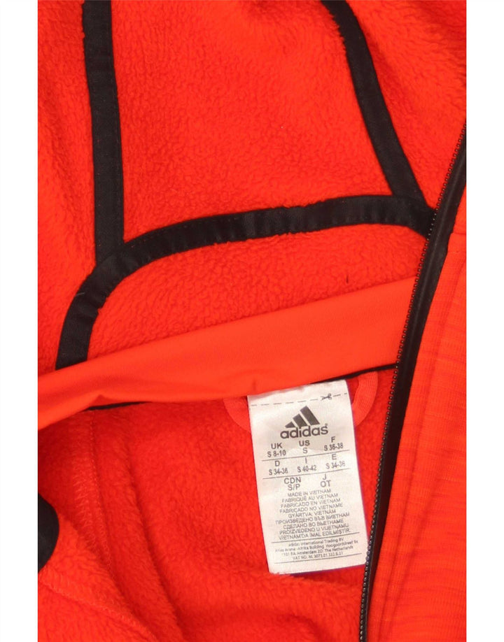 Adidas Pull à capuche zippé pour femme UK 8/10 Petit Rouge Polyester
