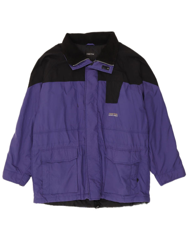 Veste coupe-vent à capuche vintage pour hommes UK 42 XL Purple Colourblock