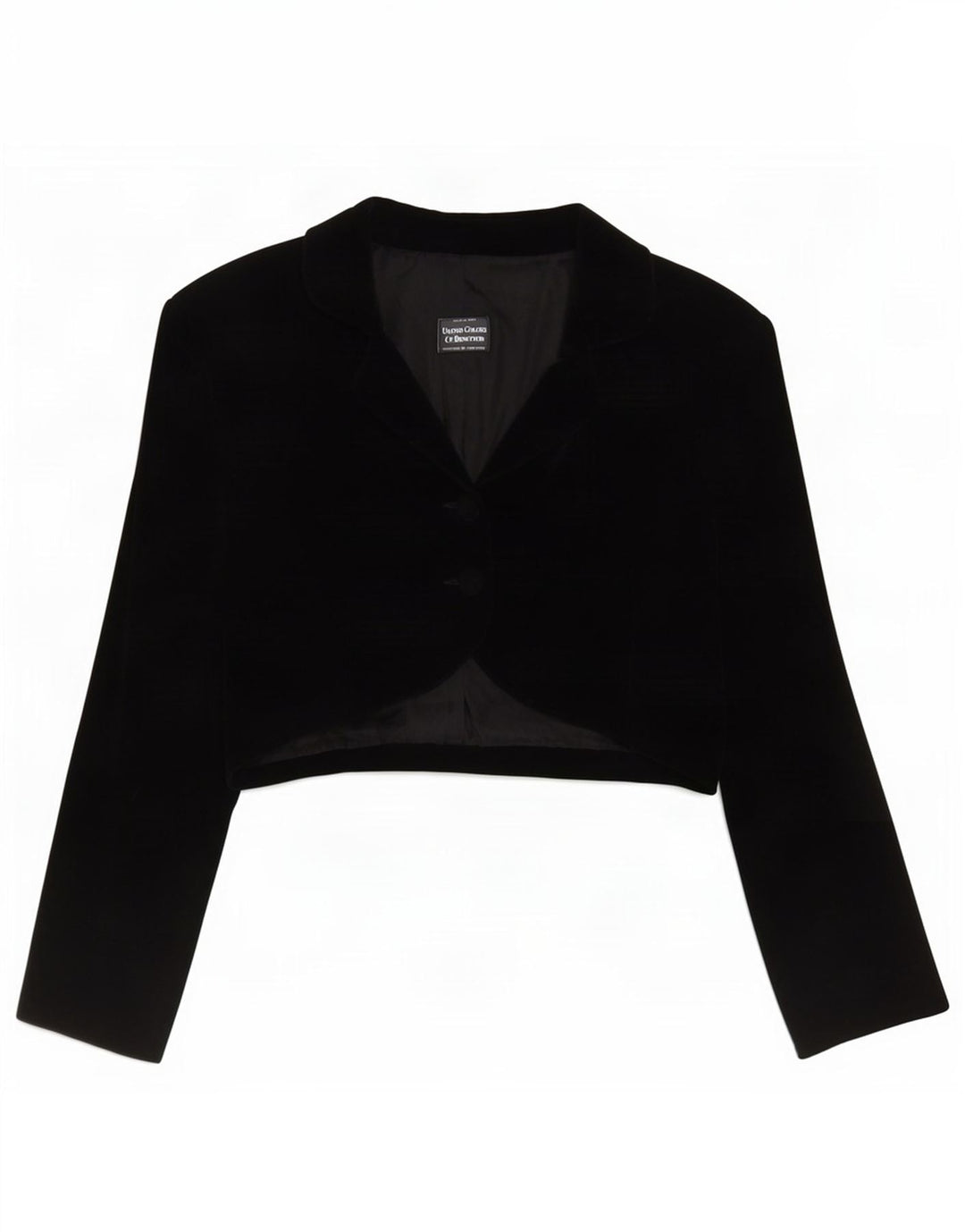 Benetton Veste Boléro Femme 2 Boutons Velours IT 48 XL Noir Modacryl