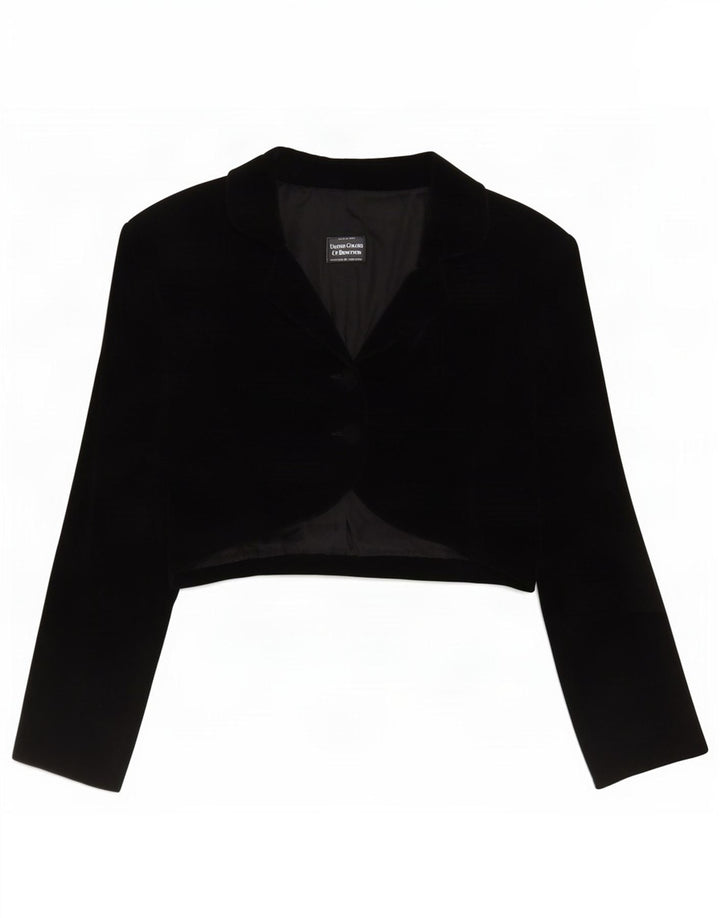 Benetton Veste Boléro Femme 2 Boutons Velours IT 48 XL Noir Modacryl