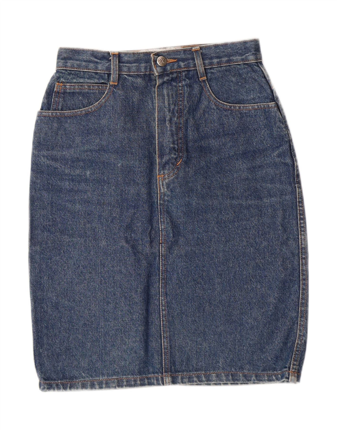 REGINA SCHRECKER Womens Denim Skirt W28 Medium Blue Cotton