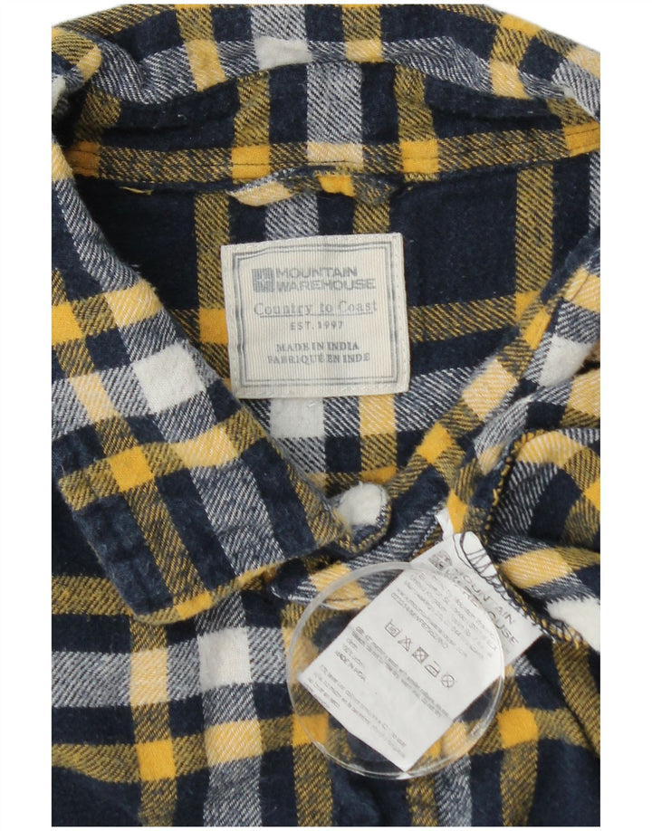 Mountain Warehouse Chemise en flanelle pour homme en coton à carreaux bleu marine moyen