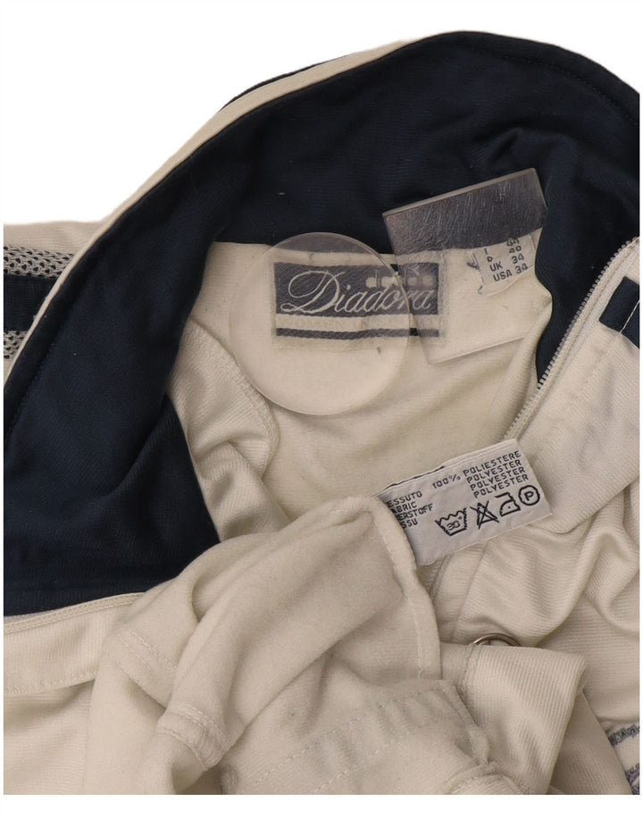 Diadora Veste de survêtement pour homme UK 34 Small Blanc Colorblock Polyester