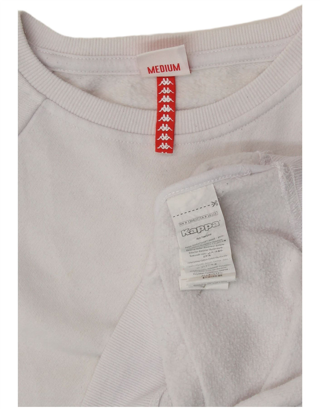 KAPPA Sweat-shirt graphique pour femme UK 14 Medium Blanc Colourblock
