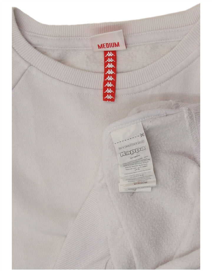 KAPPA Sweat-shirt graphique pour femme UK 14 Medium Blanc Colourblock