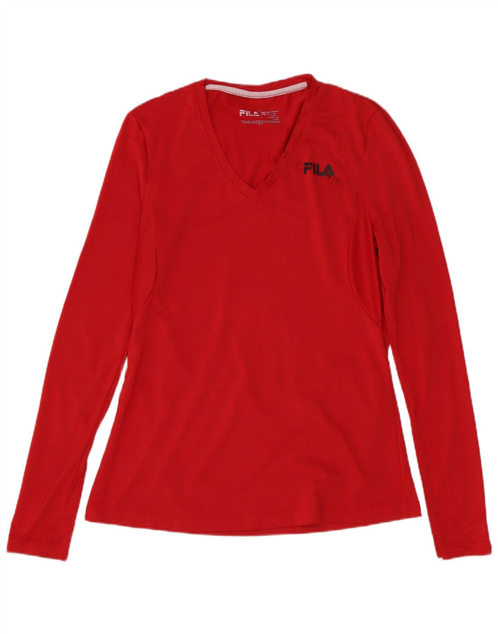 FILA Homme Top Manches Longues XS Rouge Polyester
